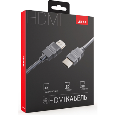 HDMI-кабель AKAI Ver.1.4, 1м, PVC, черный CE-803B