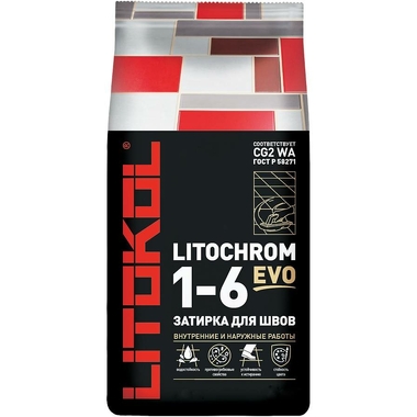 Затирка для швов LITOKOL LITOCHROM 1-6 EVO LE 130 (серый; 2 кг) 500140002