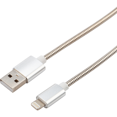 Кабель USB - Lightning REXANT 2 А, 1 м, для iPhone металическая оплетка 18-7057