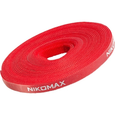 Стяжка-липучка NIKOMAX нарезаемая, в рулоне 5 м, ширина 15 мм, красная NMC-CTV05M-15-RL-RD