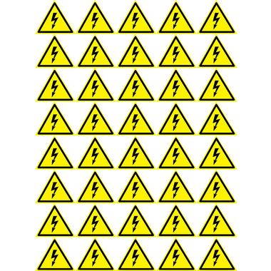 Наклейка знак электробезопасности Опасность поражения электротоком REXANT 50x50x50 мм 50шт 56-0006-2