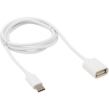 Кабель OTG Type-C - USB,REXANT 2,4A, 1м белый 18-1180