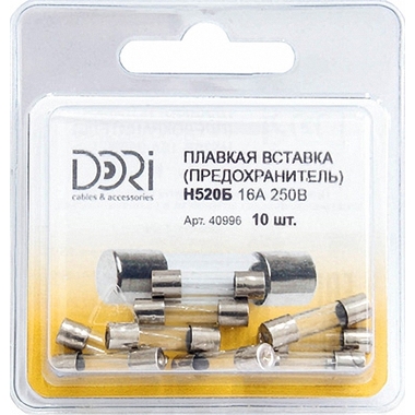 Плавкая вставка DORI Н520Б 16А 250В 25 шт 40996