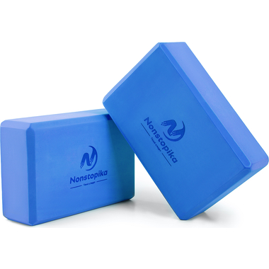 Блок для йоги ZDK голубой, 2шт, 23x15x8см, 180г ZDKblock7.5/blue