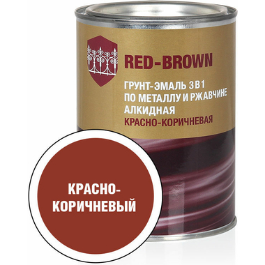 Грунт-эмаль по ржавчине ЗАО Декарт 3 в 1 красно-коричневый 0,8 кг 30537