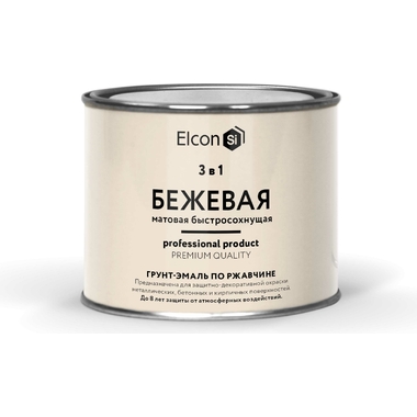 Грунт-эмаль по ржавчине 3в1 Elcon (матовая; бежевая; 0,4 кг) 00-00462639