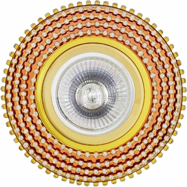 Встраиваемый светильник De Fran MR16 золото зеркальное коричневое+стразы прозрачные, FT 512