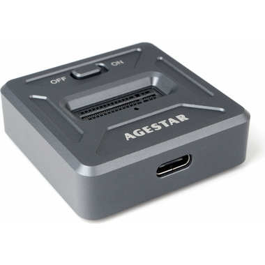 Докстанция AgeStar USB 3.1 SSD M.2 NVME, алюминий, серый, 31CBNV1C (GRAY)