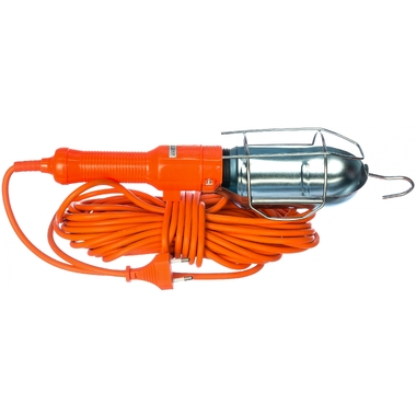 Светильник-переноска ПР-60-15 оранжевый 15м 60W E27 металлический кожух, без лампы LUX 4606400027027