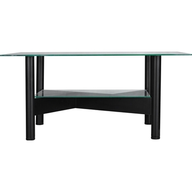 Журнальный стол Мебелик Саут 6С чёрный, прозрачный 5951