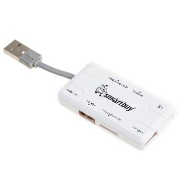 USB-устройство SMARTBUY SBRH-750-W хаб + картридер белый