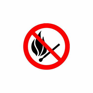 Наклейка-знак пожарной безопасности REXANT "Запрещается пользоваться открытым огнем и курить" d 180 56-0056-1