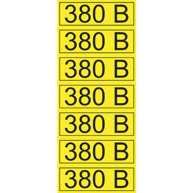 Наклейка знак электробезопасности 380В REXANT 35x100 мм 35 шт 56-0008-2