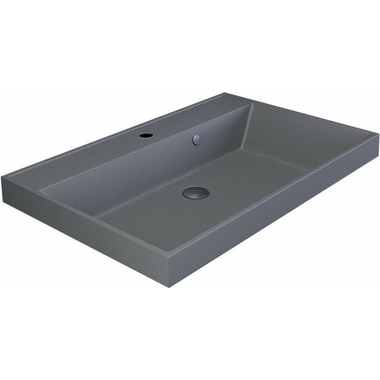 Кварцевая раковина для ванной комнаты Uperwood Classic Quartz 70 см, серая матовая, бетон 291030004