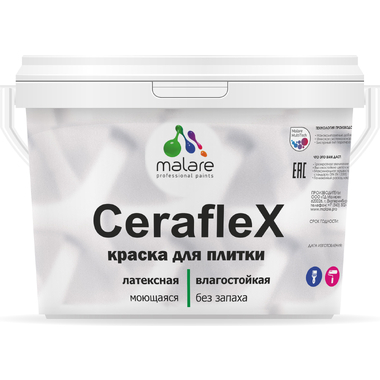 Резиновая краска для плитки MALARE Ceraflex (слоновая кость; 10 кг) 2036744740245