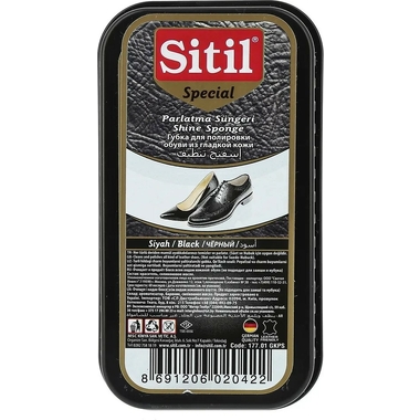 Губка для полировки обуви из гладкой кожи Sitil Shine Sponge черная 177.01 GKPS