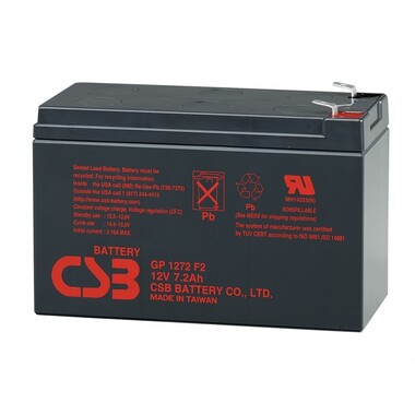 Аккумулятор 12V 7.2Ah CSB GP1272 F2 (28W) (клемма 7мм.)