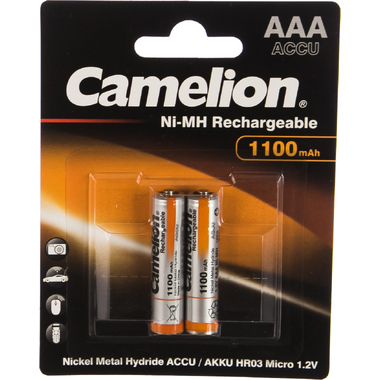 Аккумулятор Camelion 1.2В AAA-1100mAh Ni-Mh BL-2, 7372 NHAAA1100BP2