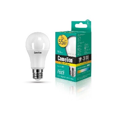 Лампа CAMELION LED7-A60/830/E27 (Эл.лампа светодиодная 7Вт 220В)