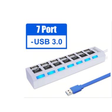 USB 3.0 хаб + выкл., 7 портов, белый SMARTBUY SBHA-7307-W