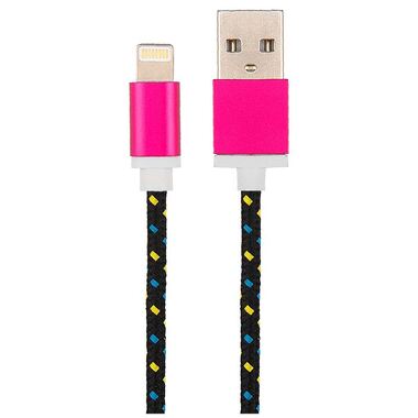 Дата-кабель REXANT (18-4245) USB-Lightning кабель для iPhone/nylon/black-blue-yellow/1m/REXANT