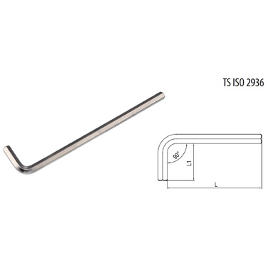 Г-образный удлиненный 6-гранный ключ 3,5мм IZELTAS 4903220035