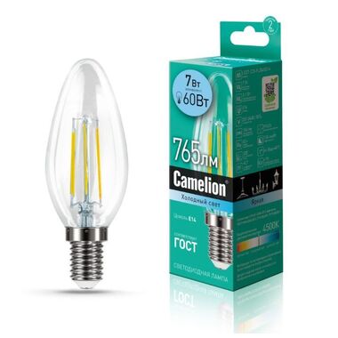 Лампа CAMELION (13453) LED7-C35-FL/845/E14