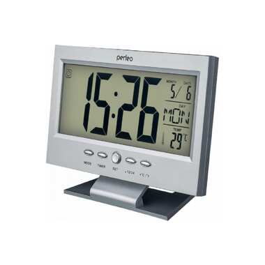 Часы-будильник PERFEO Set серебряный PF-S2618 время температура дата 30 013 218