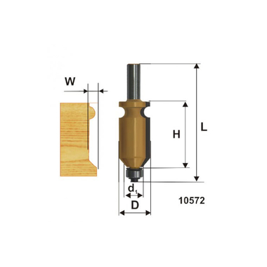 Фреза кромочная фигурная (22.2х41 мм; хвостовик 12 мм) по дереву Энкор 10572