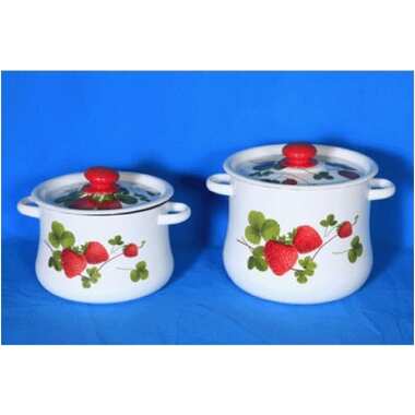 Набор эмалированной посуды СТАЛЬЭМАЛЬ №10 Летняя ягода 2 предмета 4 л, 5.5 л ТБ3952