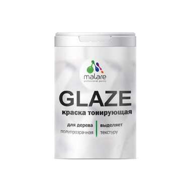 Краска MALARE Glaze тонирующая, по дереву, лессирующая, белый, 0.9 л 2036775036232