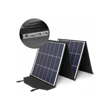 Влагозащищенная складная солнечная батарея TopOn 200W 18V DC, Type-C PD 60W, USB QC3.0 18W, USB 12W, на 4 секции TOP-SOLAR-200