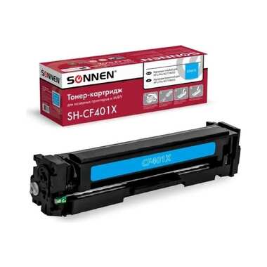 Лазерный картридж SONNEN SH-CF401X для HP LJ Pro M277/M252, высшее качество, голубой, 2300 страниц 363943