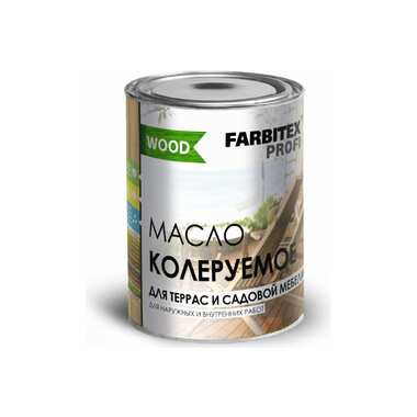 Колеруемое масло для террас и садовой мебели FARBITEX бесцветный, 0.45 л 4300011002