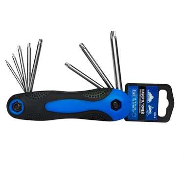 Набор складных имбусовых ключей vertextools Torx T9-T40, 8 предметов 1635-8