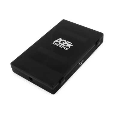 Внешний корпус AgeStar USB 2.0 2.5" SATA HDD/SSDUSB2.0, пластик, черный, безвинтовая конструкция SUBCP1 (BLACK)