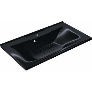 Полувстраиваемая раковина для ванной uperwood Elen, 75 см, с декоративной крышкой, черный металл 291120422
