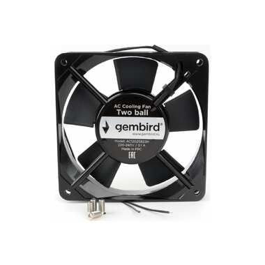 Вентилятор Gembird 120x120x25, AC, 220, подшипник, 2 pin, провод 30 см, AC12025B22H