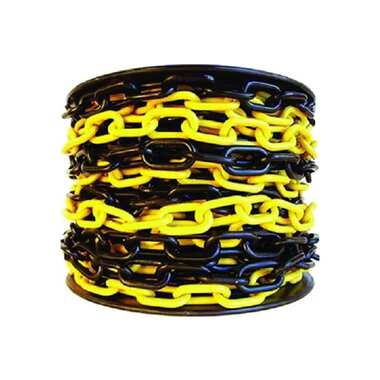 Пластиковая сигнальная цепь ТЕХНОЛОГИЯ черно-желтая, 6 мм, бухта 50 м 00-00008133