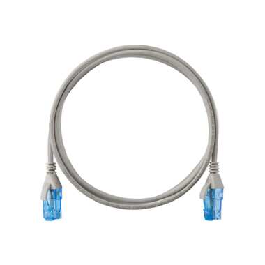 Шнур NIKOMAX Slim Line U/UTP 4 пары, категория 6, RJ45/8P8C, T568B, 28AWG, LSZH нг(А)-HFLTx, серый, 3м NMC-PC4UE55B-030-SL-C-GY