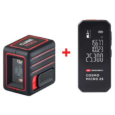 Комплект ADA: уровень Cube Mini Basic Edition + дальномер Cosmo Micro 25 А00690 ADA INSTRUMENTS
