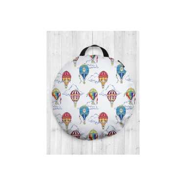 Декоративная подушка-сидушка JOYARTY "Цветные воздушные шары", на пол, круглая, 52 см dsfr_32449