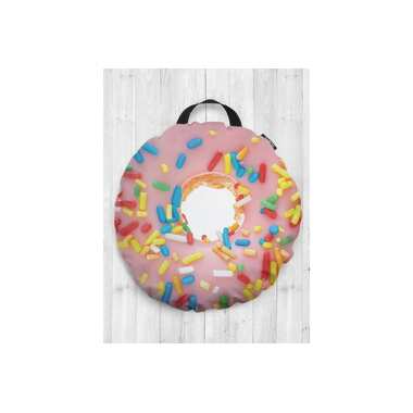 Декоративная подушка-сидушка JOYARTY "Клубничный пончик", на пол, круглая, 52 см dsfr_414017