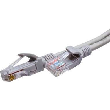 Патч-корд UTP SUPRLAN 6 4x2 24AWG (7x0.2mm) Cu LSZH серый 0,5м 10-0166