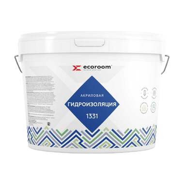 Гидроизоляция ECOROOM акрилатная 1331, 10 кг Е-Гидр1331/10