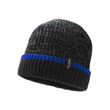 Водонепроницаемая шапка Dexshell Cuffed Beanie, DH353BLU черная с синей полоской, р. S/M DH353BLUSM