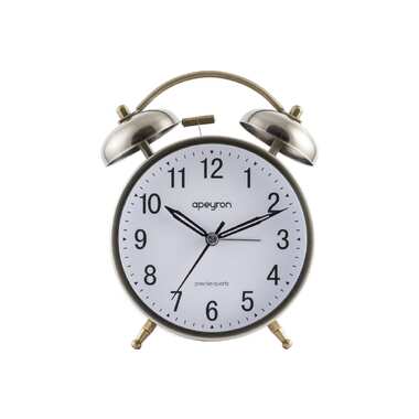 Часы-будильник Apeyron подсветка, бронза, металл, размер 15.2x11.5 см, бесшумные MLT2207-515-5