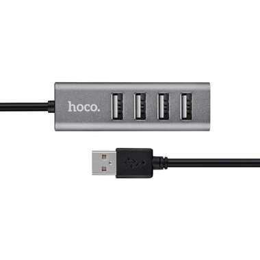 Концентратор Hoco HB1, 4xUSB, темно-серый, 6957531038139