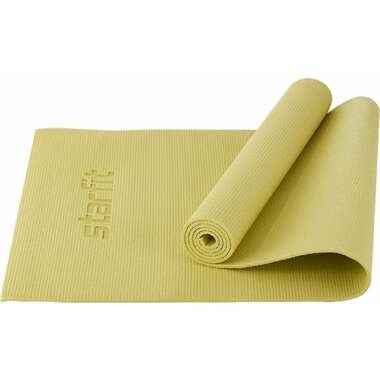 Коврик для йоги и фитнеса Starfit FM-101 PVC, 0.6 см, 173x61 см, желтый пастель УТ-00018904