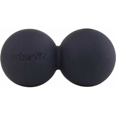 Двойной мяч для миофасциального релиза Starfit RB-106 6 см, силикагель, черный УТ-00020247